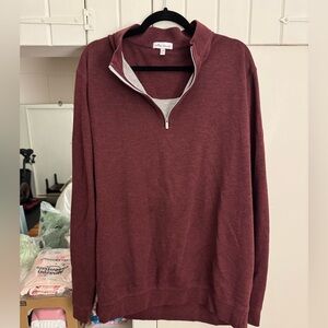 Peter Millar Maroon 1/4 Zip Sweater XXL
